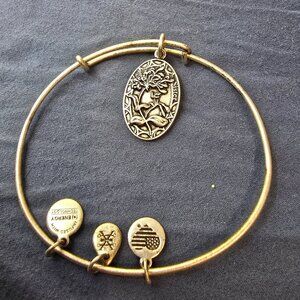 Alex and Ani Honeysuckle Sister Charm Bangle - Rafaelian Silver